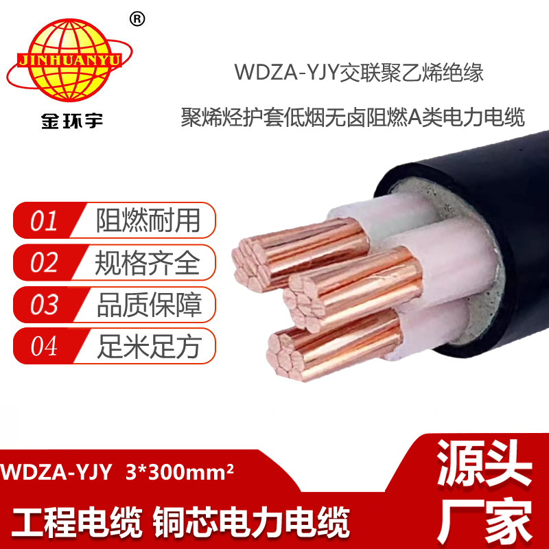 金環(huán)宇電線電纜 低煙無鹵阻燃銅芯電纜WDZA-YJY 3X300平方 電纜線