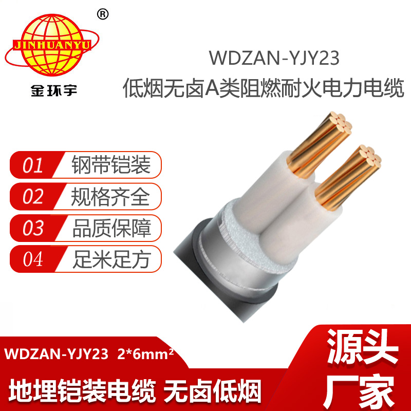 金環(huán)宇 低煙無(wú)鹵電纜報(bào)價(jià) WDZAN-YJY23-2X6深圳a類阻燃耐火電纜